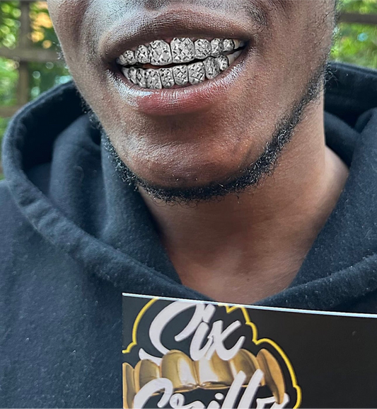 Silver Diamond Dust Cut Caps